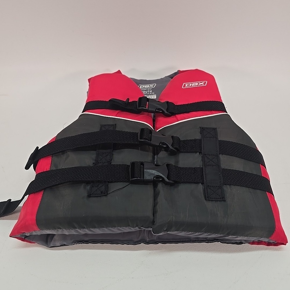 DBX 1693Y Youth Verve Ski Wakeboard Vest Type III PFD 50-90 LBS Red‎ Black Gray